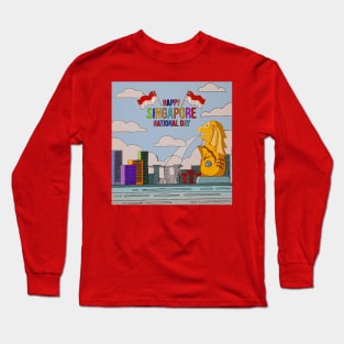 A scenery of the Merlion in Singapore Long Sleeve T-Shirt